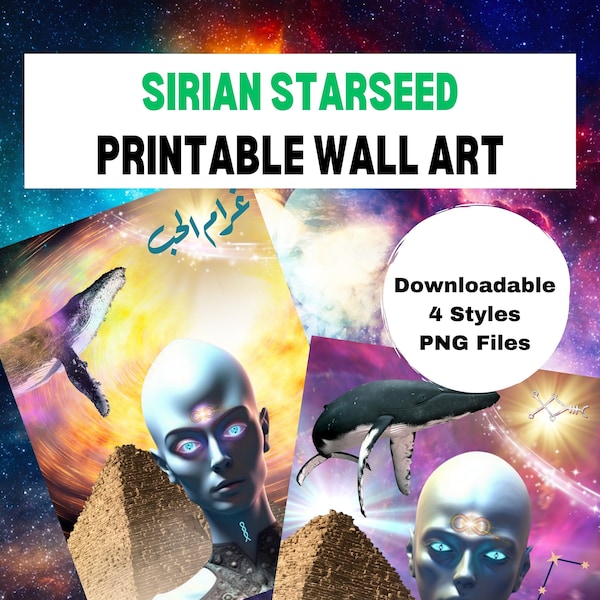 Sirian Starseed Printable Wall Art for Spiritual Energy Activation - Light Code Art - Egyptian Art Downloadable