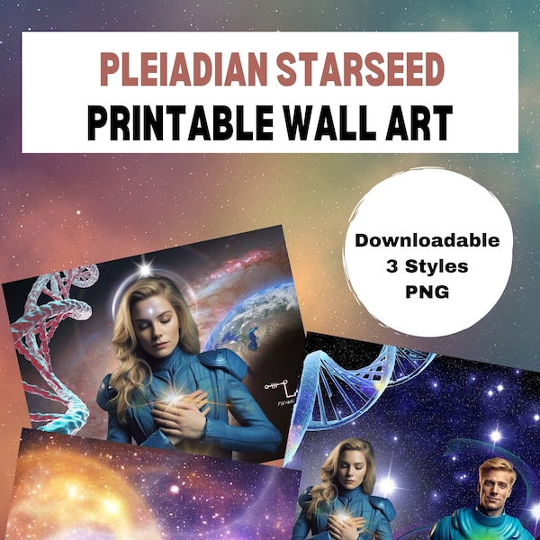 Pleiadian Starseed Printable Wall Art for Spiritual Energy Activation - Light Code Art - DNA Activation