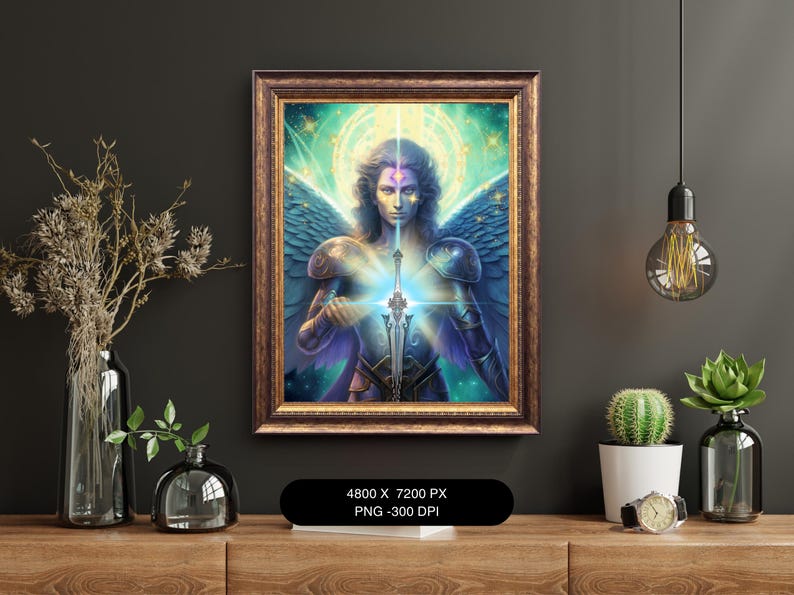 Archangel Michael PNG Printable - Spiritual Art Instant Download - Etsy