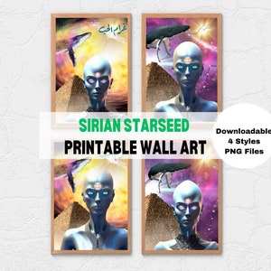 Sirian Starseed druckbare Wandkunst für spirituelle Energie Aktivierung - Lichtcode Kunst - ägyptische Kunst zum Herunterladen