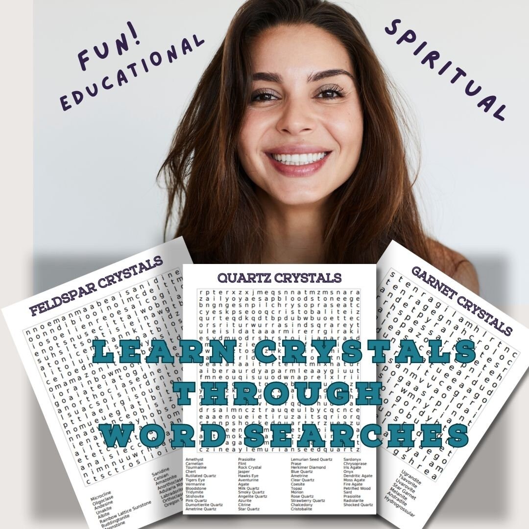 Crystal Types Digital Word Search Bundle 7 Printable Spiritual - Etsy