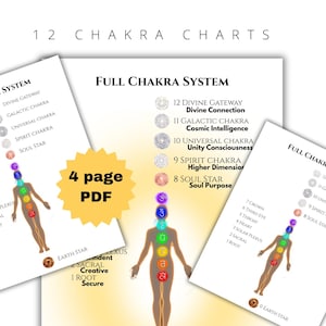 Full Advanced 12 Chakra Charts - PDF digital download