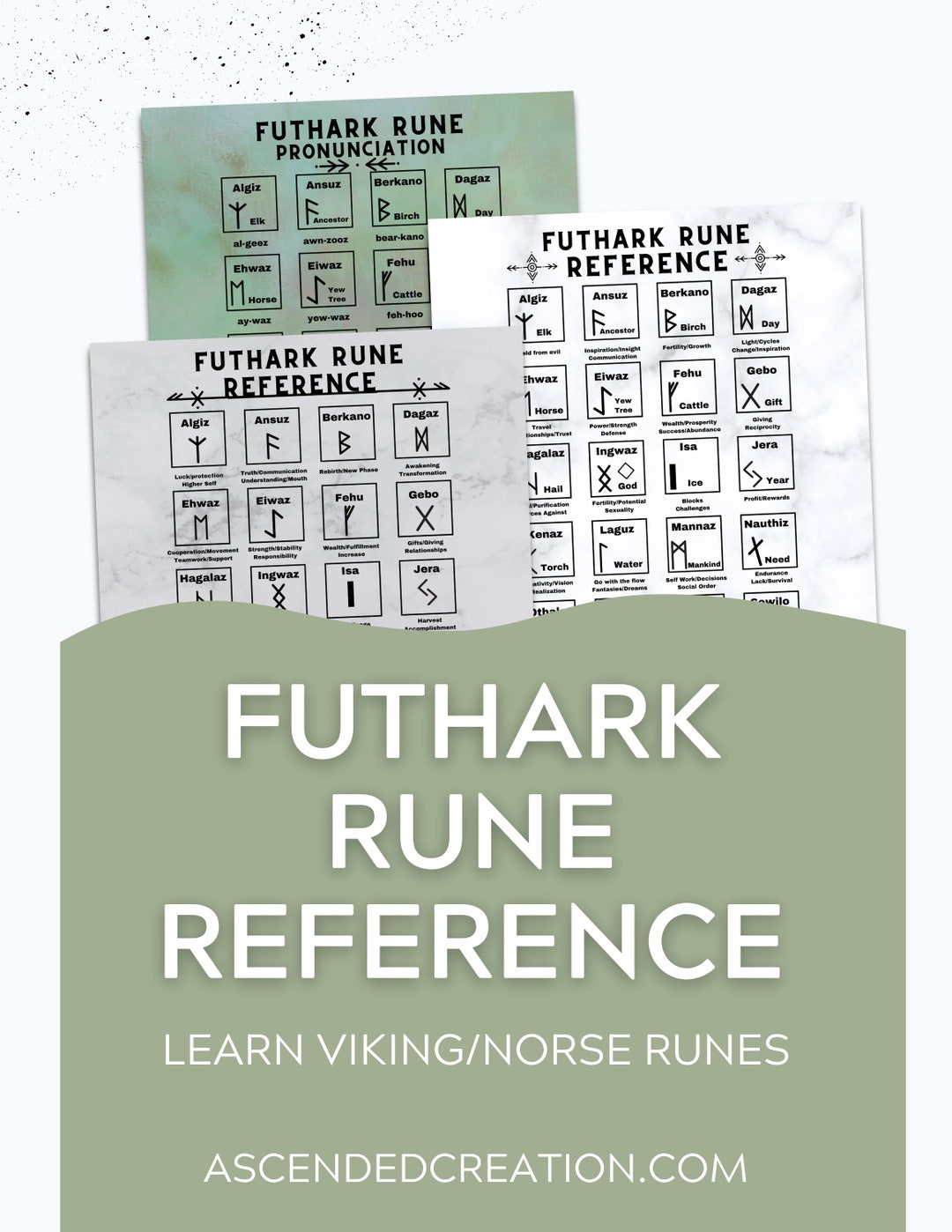 Viking Rune Printables Elder Futhark Runes Norse Pagan - Etsy