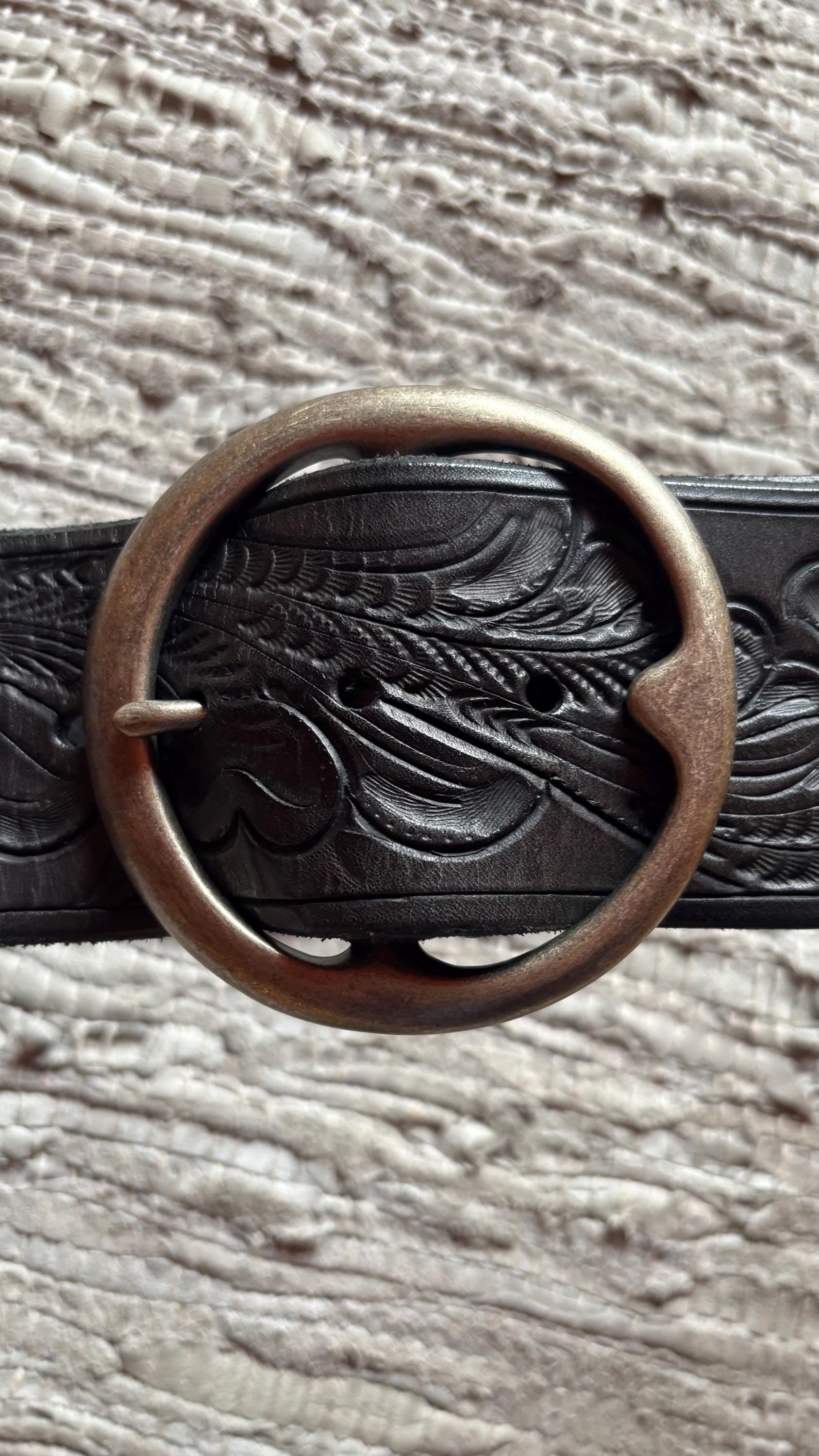 Polo Ralph Lauren Embroidered Wide Leather Belt - Etsy display picture 1