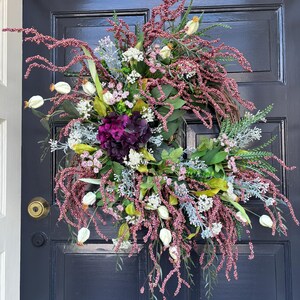 Everyday Wreath, Summer Wreath, Victorian Decor, Boho Decor, Summer Decoration, Hydrangea, Front Door Wreath, Front Porch Decor, Romantic