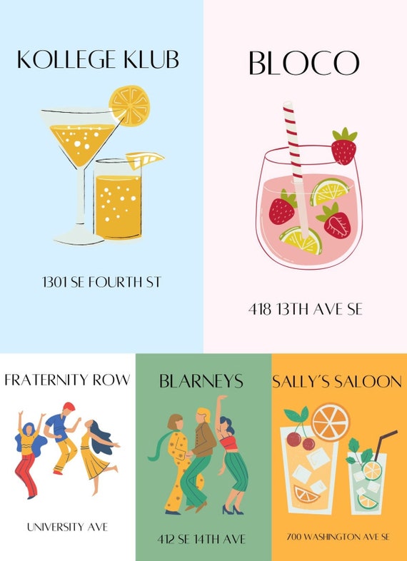 University of Minnesota Digital Poster Pack of 5 Etsy