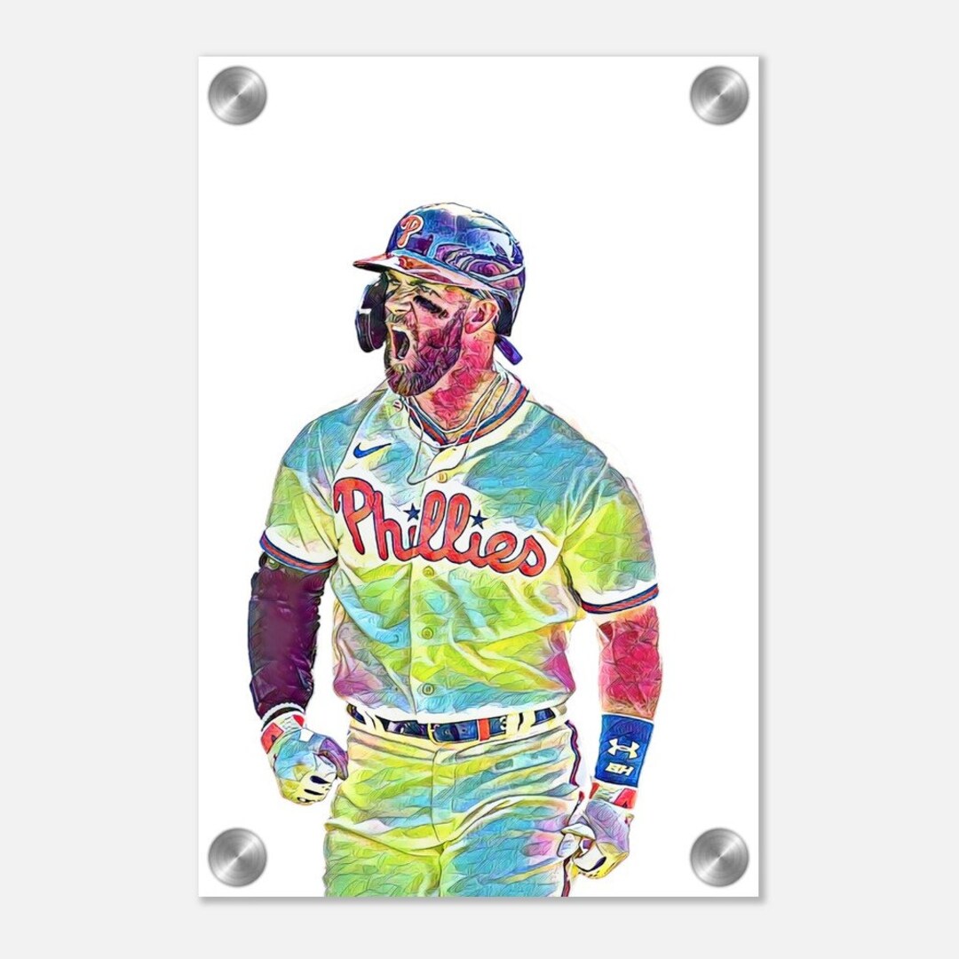 Bryce Harper Poster Philadelphia Phillies Wall Art Print Etsy