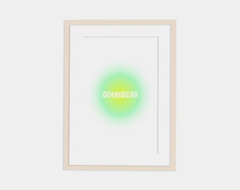 Póster de impresión de los frutos del espíritu, Bondad, Impresión de la galería de aura colorida, DESCARGA DIGITAL, Póster degradado, Arte de pared imprimible, Arte de la Biblia