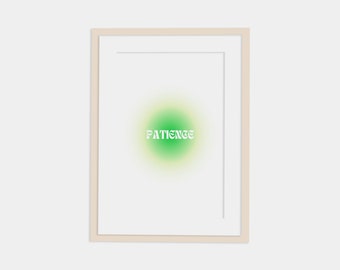 Cartel impreso de frutos del espíritu, paciencia, impresión colorida de la galería de aura, DESCARGA DIGITAL, cartel degradado, arte de pared imprimible, arte bíblico