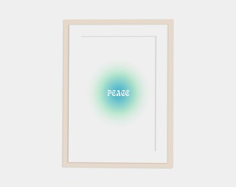 Cartel impreso de Frutos del Espíritu, Paz, Impresión colorida de la galería Aura, DESCARGA DIGITAL, Póster degradado, Arte de pared imprimible, Arte bíblico