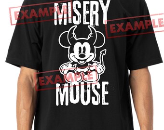 Misery Mouse Parody PNG: Funny Spooky Goth Design