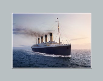 RMS TITANIC At Dusk - Fine Art Print, Poster, Wall Art