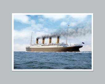 RMS TITANIC at Sea - Fine art print, poster, Wall art