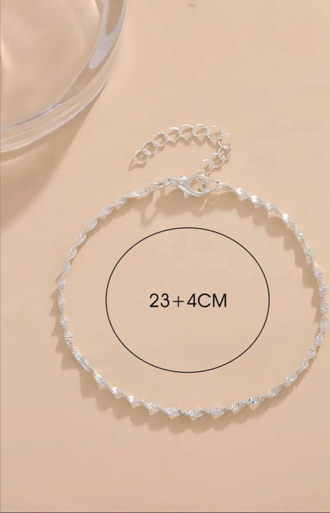 Silver Twist Chain Anklet Elegant Perfect Gift for Her Etsy UK