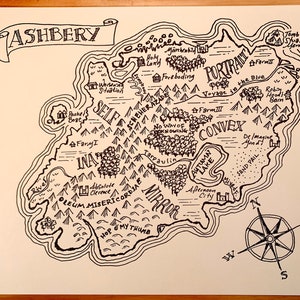 John Ashbery Fantasy Map Letterpress Print