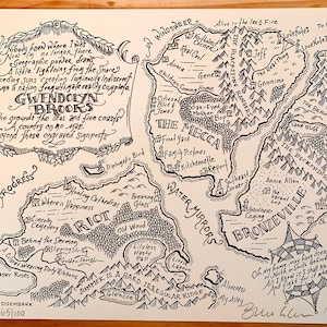 Gwendolyn Brooks fantasiekaart boekdruk print