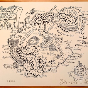 Frank O'Hara-fantasiekaart boekdruk print