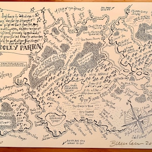 Impression typographique Dolly Parton Fantasy Map