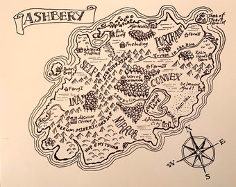 John Ashbery Fantasy Map Letterpress Print