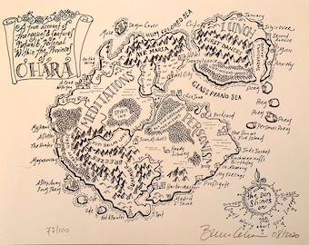 Frank O'Hara Fantasy Map Letterpress Print