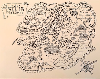 Gertrude Stein Fantasy Map Letterpress Imprimer