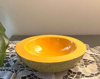 Vintage trio of ceramic cantaloupe bowls