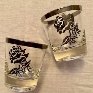 Set of Vintage Silver Rim Dorothy Thorpe Bar Glasses