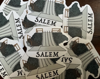 Salem MA Cement Slide Vinyl Sticker: Forest River Decal