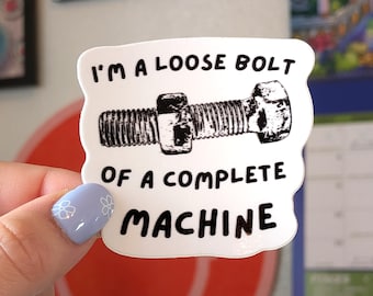 Ich bin Lose Bolt Glossy Vinyl Sticker, emo pop punk lyric, folie a deux