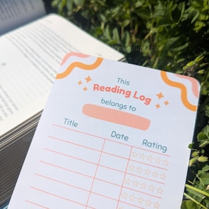 Reading Log Bookmark, cute bookmarks, cute gifts for readers, library card bookmark