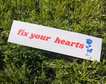 Réparez vos coeurs aimant pour voiture | Sticker pour voiture Twin Peaks Rose bleue