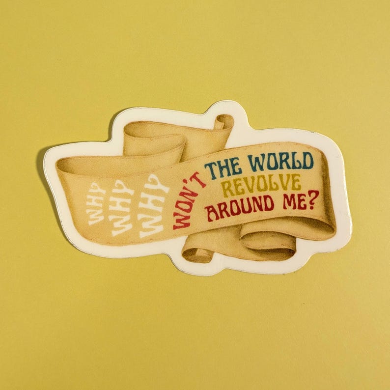 Why Won't the World Revolve Around Me Vinyl Sticker, Folie A Deux, emo pop punk sticker image 4