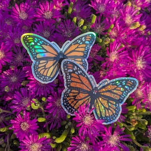Monarch Butterfly Sticker | Holographic and Glittery Butterfly | 90s Y2K