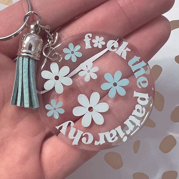 Fuck the Patriarchy Acrylic Keychain, F*ck the Patriarchy | Taylor Swift Red | Swiftie Keychain | Roe v Wade | All Too Well | Feminisit Gift