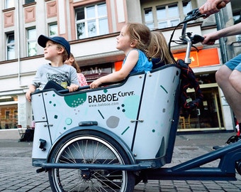 Ensemble d’autocollants réfléchissants pour votre vélo cargo - Set CARNIVAL - gris jade