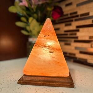 Premium Quality Pyramid Shape Salt Lamp - Natural Pure Salt Lamp - Classic Design Salt Lamp - Gorgeous Salt Lamp - Home Decor Ideas