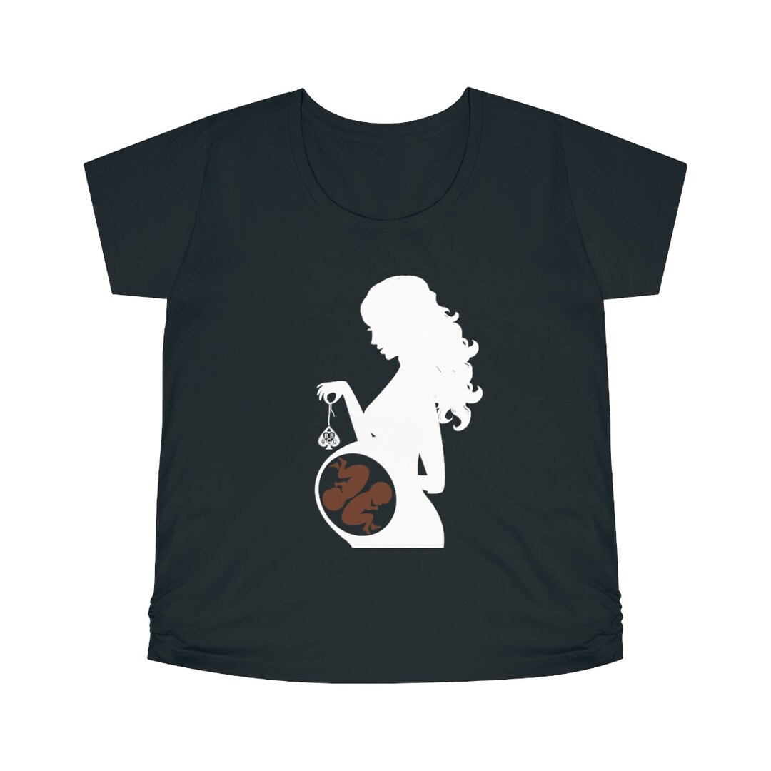 QOS Black Bred Women's Maternity Tee Etsy