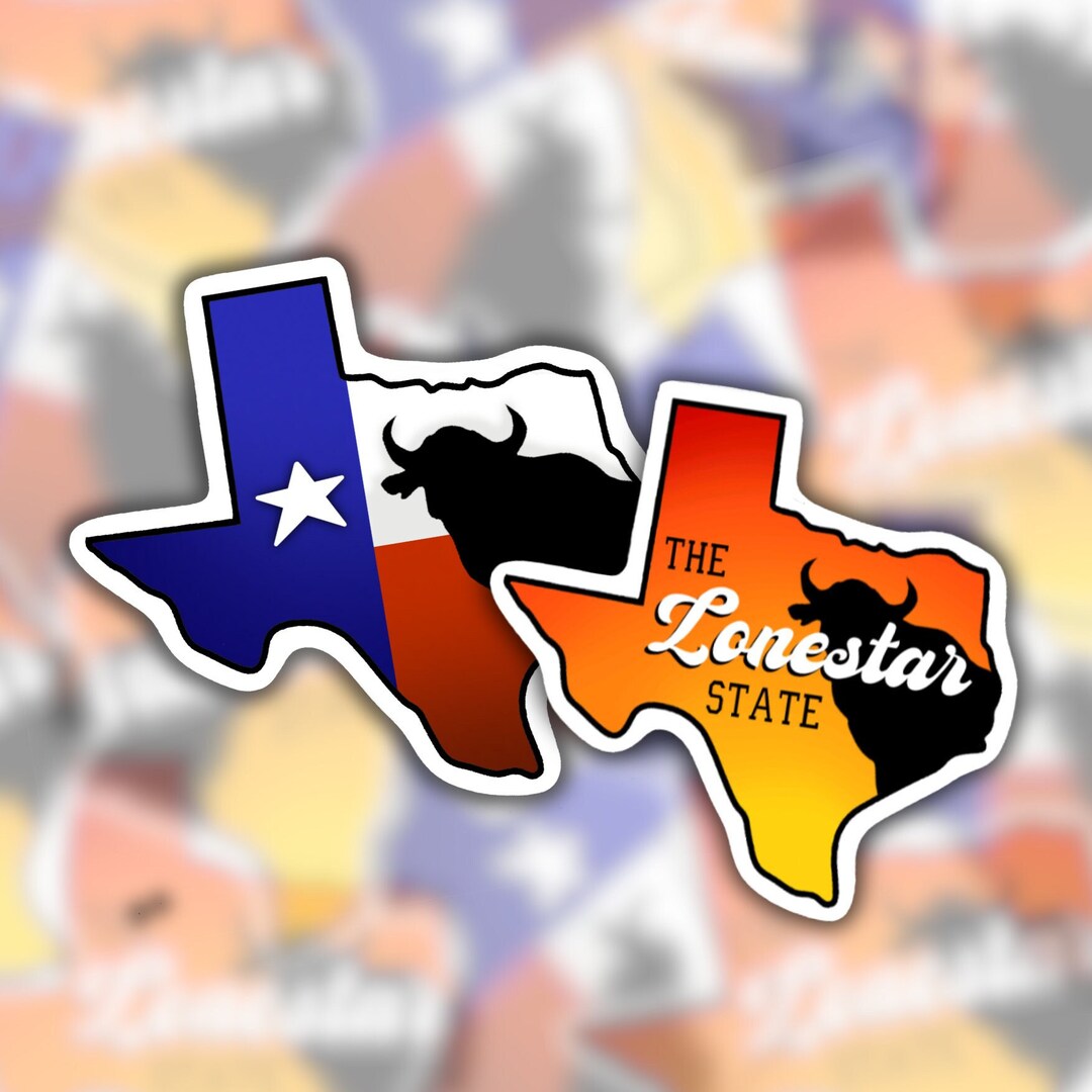 Texas State Stickers TX Sticker Lonestar State Longhorn Etsy