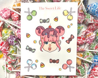 Candy Girl Sticker Sheet/Cute Stickers/Candy Sheet