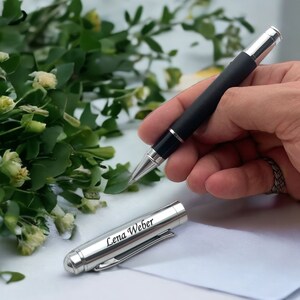 Personalized Pen, Ball pen, twist pen, Stylish personalized pen, Pen with custom metal box, Personalized metal pen, silver color name pen,