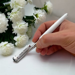 Personalized Pen, White Ball pen, twist pen, Stylish personalized pen, Personalized metal pen, name pen, roller pen, nurse gift, doctor gift