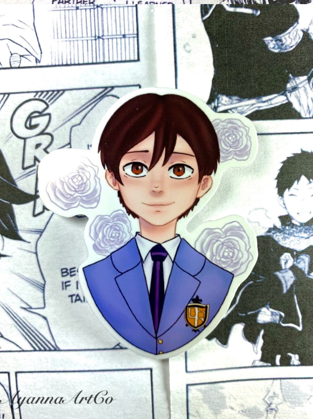 Haruhi Fujioka Sticker, Custom Anime Sticker, Custom Stickers, OHSHC, Haruhi Sticker, Aesthetic