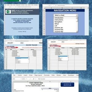 Può includere: Modelli di fogli di calcolo per una facile contabilità delle entrate e delle uscite, progettati per i proprietari di piccole imprese, i contabili e i commercialisti. Include strumenti di monitoraggio delle entrate, delle spese e un conto economico.