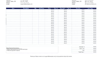 Business Invoice Template | Excel and Word | Automated Billing Spreadsheet | Simple Invoice Form | Digital Download