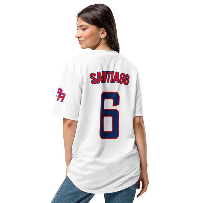 Puerto Rico Taino White Classic Baseball Jersey imagen 5