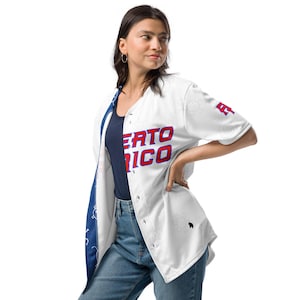 Puerto Rico Taino White Classic Baseball Jersey imagen 3
