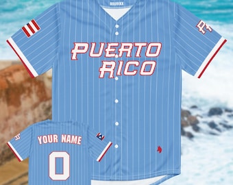 Puerto Rico Azul Clarito Classic Baseball Jersey