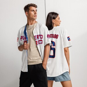 Puerto Rico Taino White Classic Baseball Jersey imagen 9