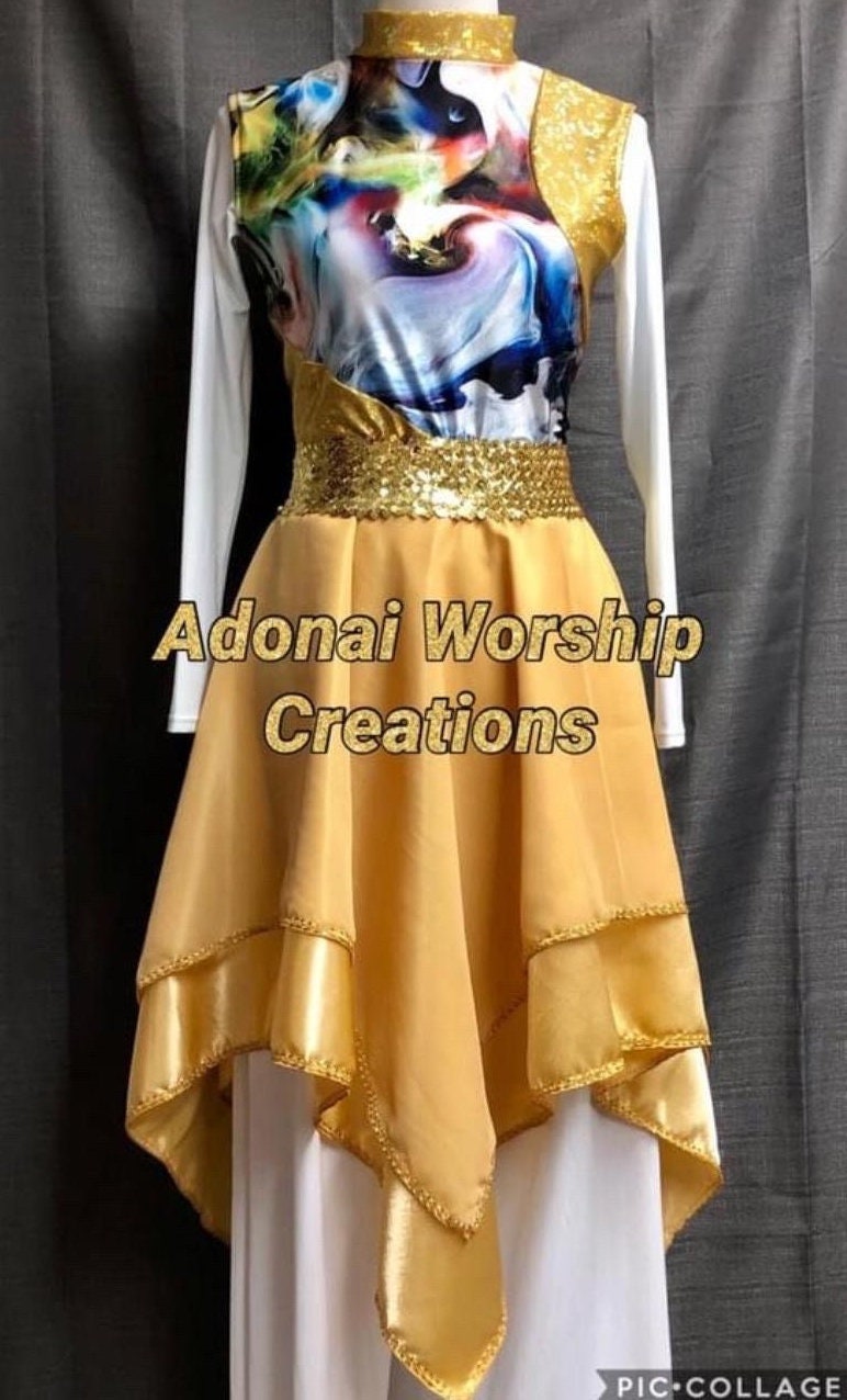 green emerald velvet dress Body Wrappers Praise Dance Asymmetrical Bell Sleeve Dress main image 0