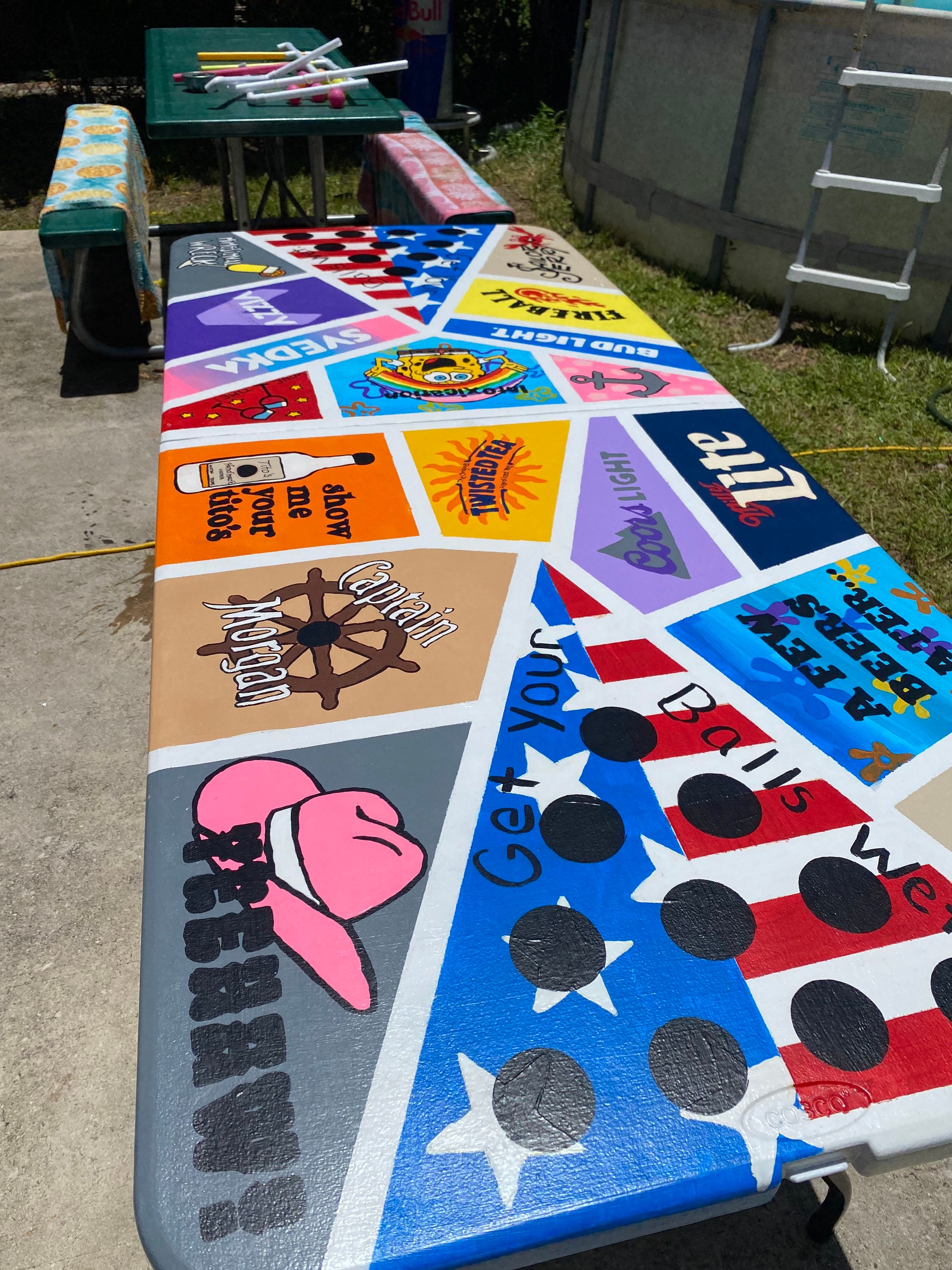 Painted Beer Pong Table Etsy